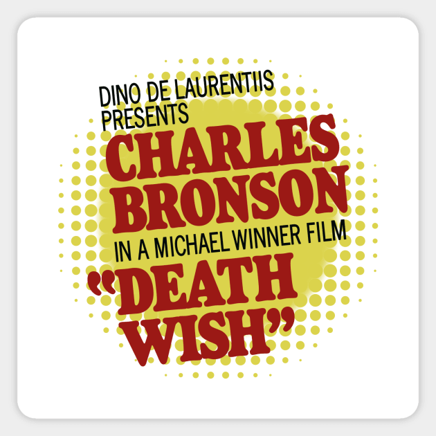 Death Wish – Poster Titles (with halftone pattern) Sticker by GraphicGibbon